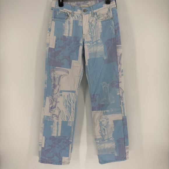 BDG Cowgirl Jeans Renaissance Print Straight Relaxed Jeans Womens Size 26 - Picture 1 of 14